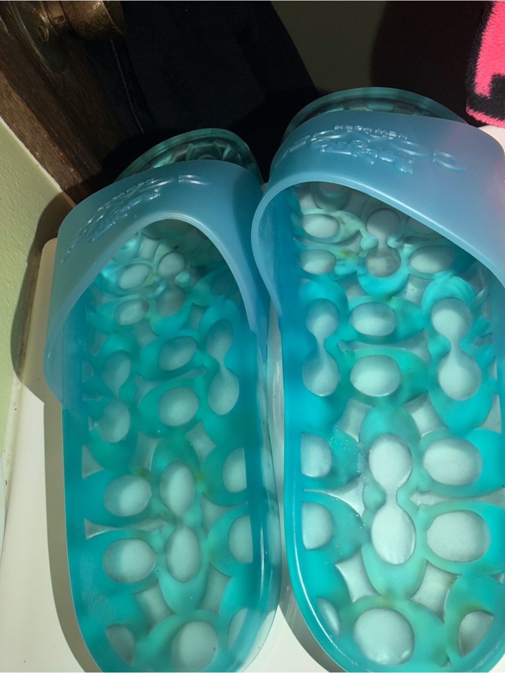 Coach Blue Teal Slide Sandals - Picture 8 of 10